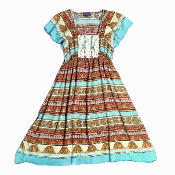 Artesia Dresses & Skirts - Artesia Women's Boho Patterned Flutter Sleeve Midi Dress, Size: M